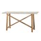 Creative Design 59" Beige and White Rectangular Wood Table with Crossbar Legs